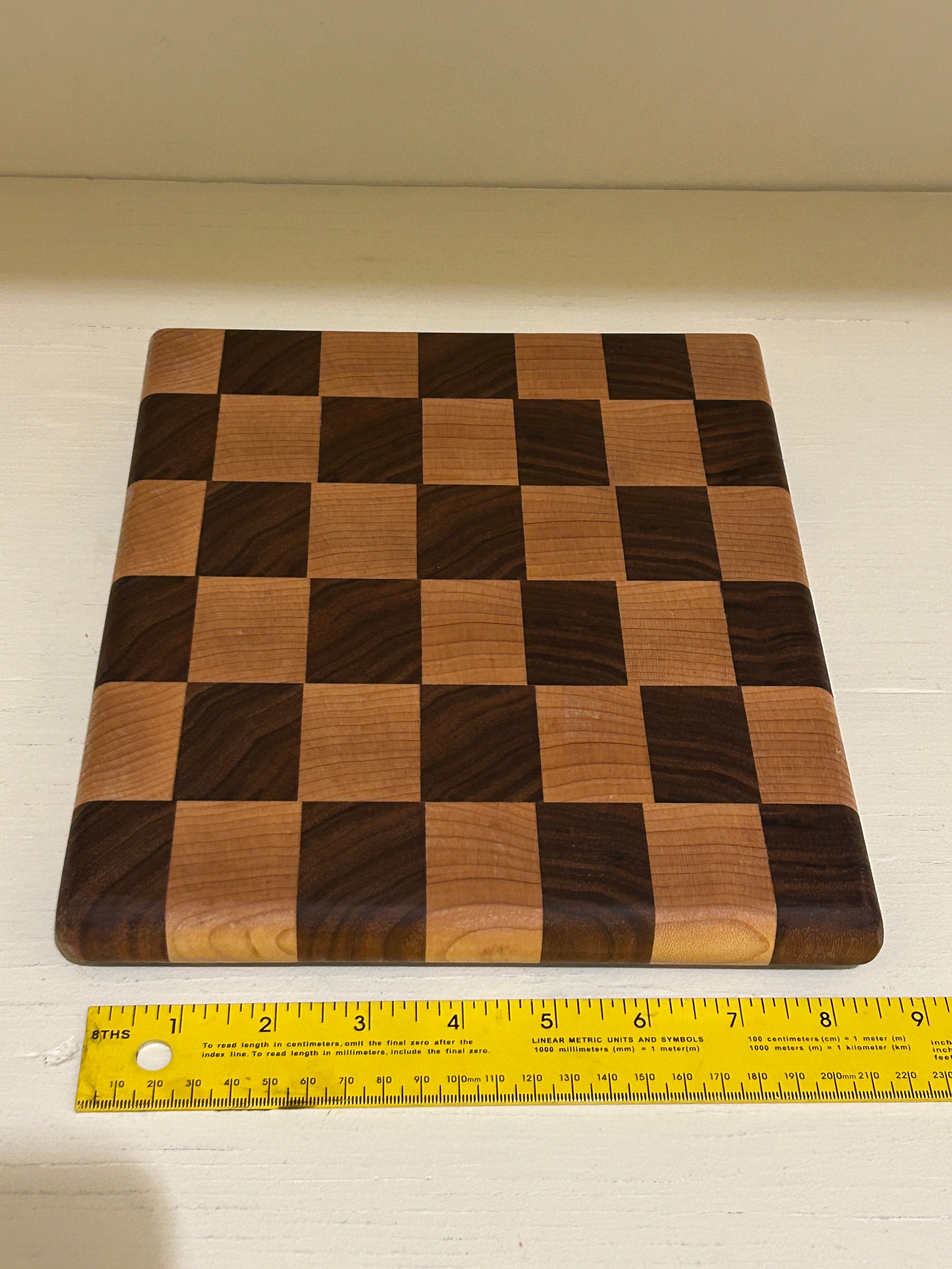 Maple & Walnut End-Grain Checkerboard Cutting Board