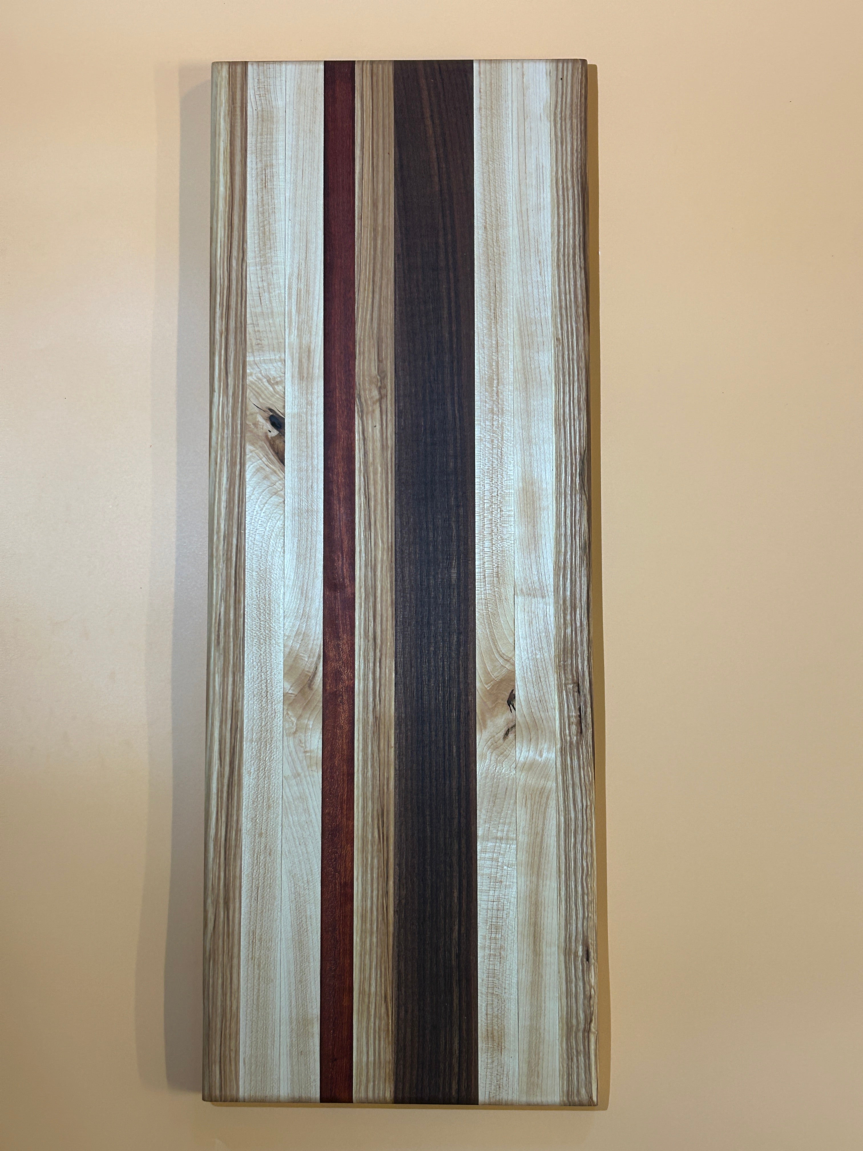 Large Multicolor Hardwood Serving Board - 9.0 x 24.5 x 0.75