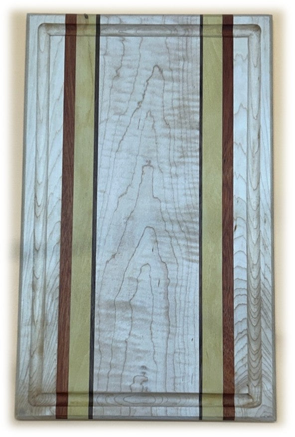 Large Spalted Maple Serving Board with Juice Groove - 12.5 x 20 x 0.75