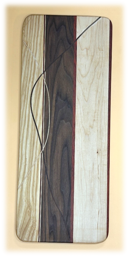 Large Mixed Hardwood Serving Board with Rounded Corners - 8.25 x 21 x 0.75