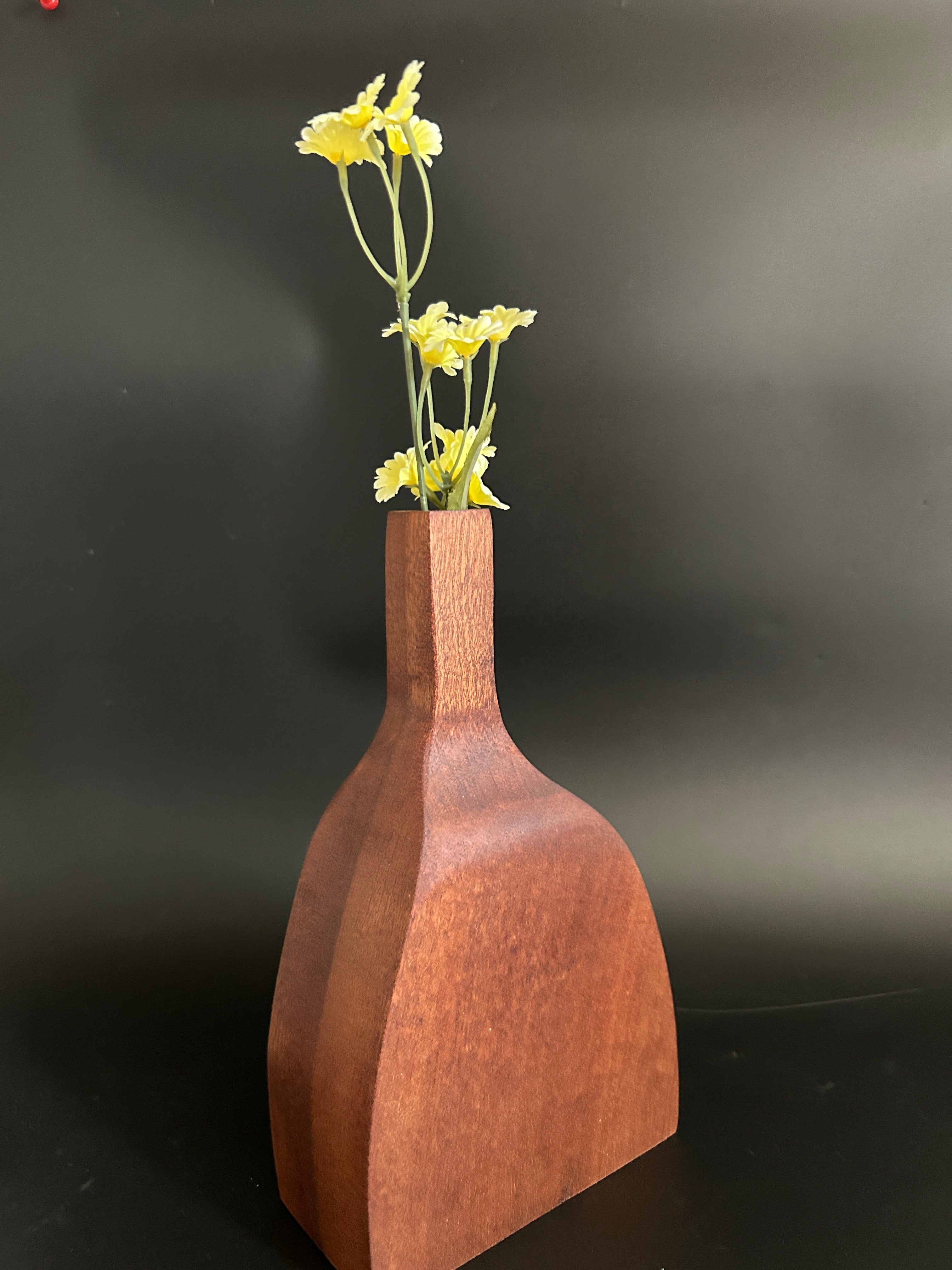 Long-Neck Bottle Bud Vase with Glass Insert