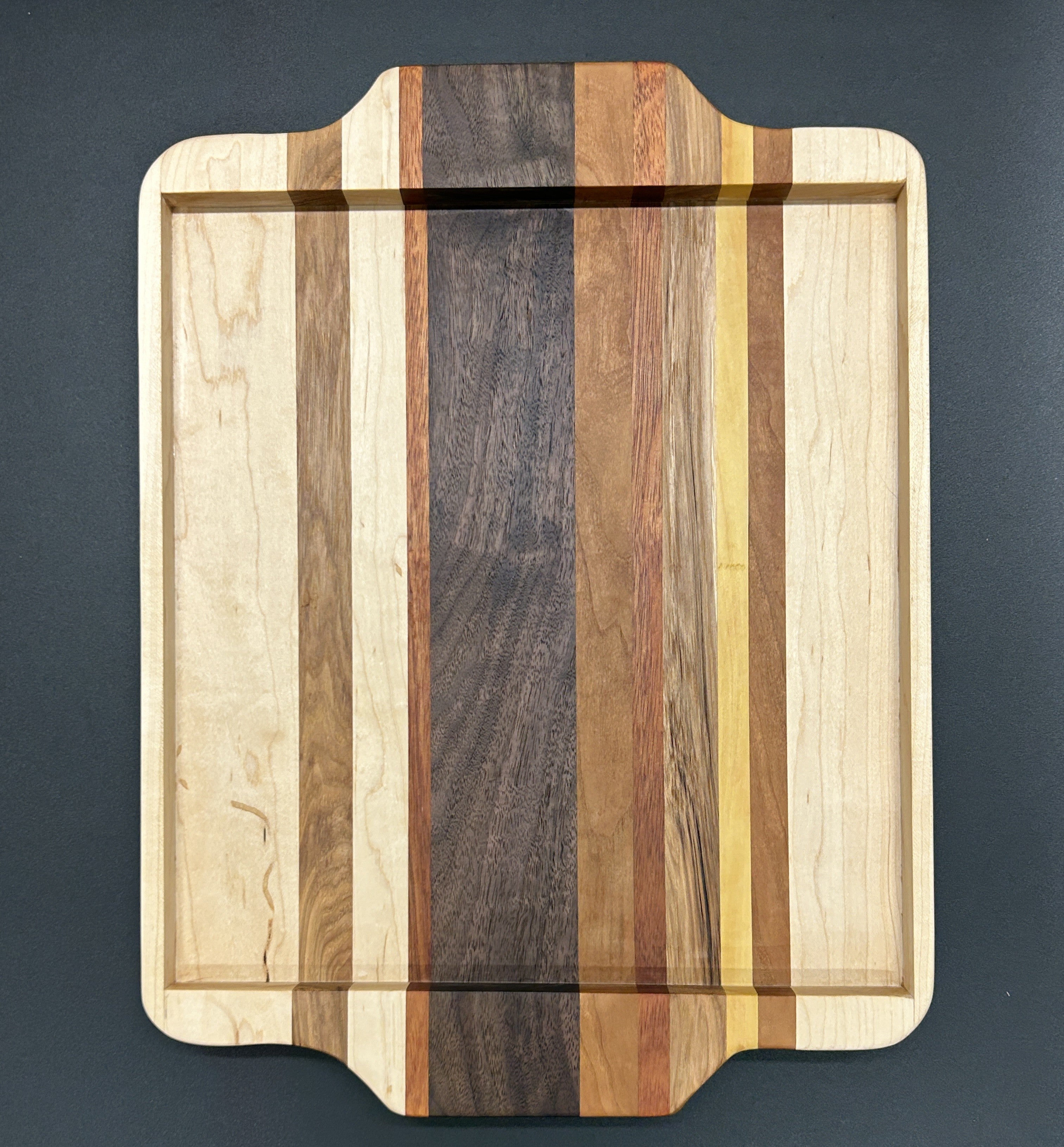 Hardwood Serving Tray - Built-in-Handle Design (Medium)