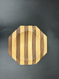 Handcrafted Walnut & Ash Catch-All Bowl – Octagonal Striped Design