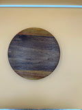 Round Charcuterie Board - Purple Heart & Walnut with Blue Grain