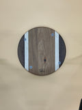 Round Charcuterie Board - Walnut & Maple with Rubber Feet