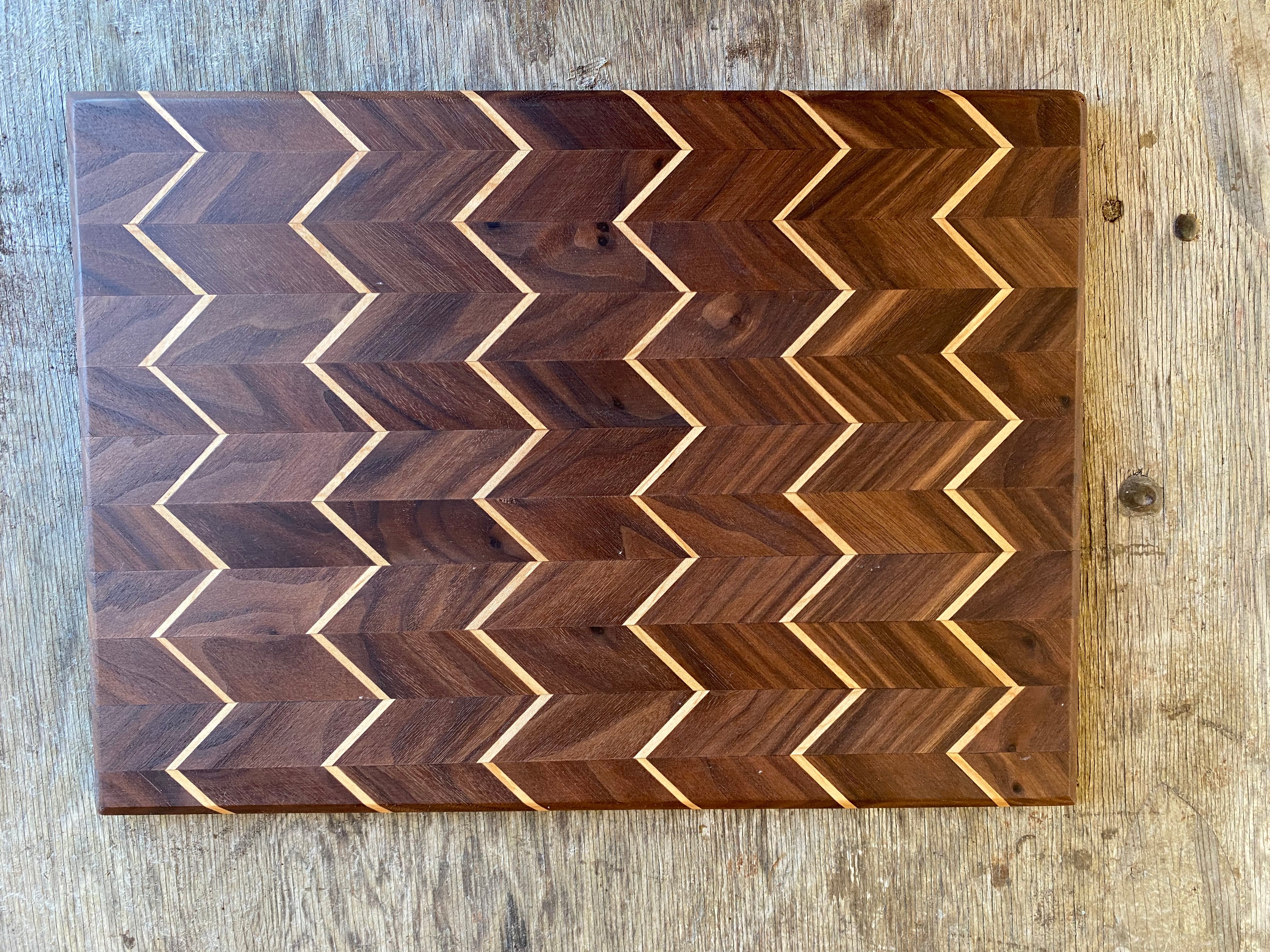 Walnut Chevron Pattern Cutting Board