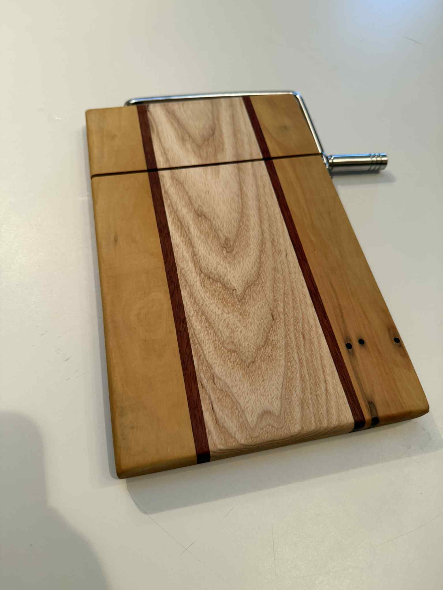 Artisan Hardwood Cheese Slicer - Ambrosia Maple with Cherry & Exotic Inlay