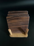 Walnut Coaster Set with Ash Stand (Set of 4)