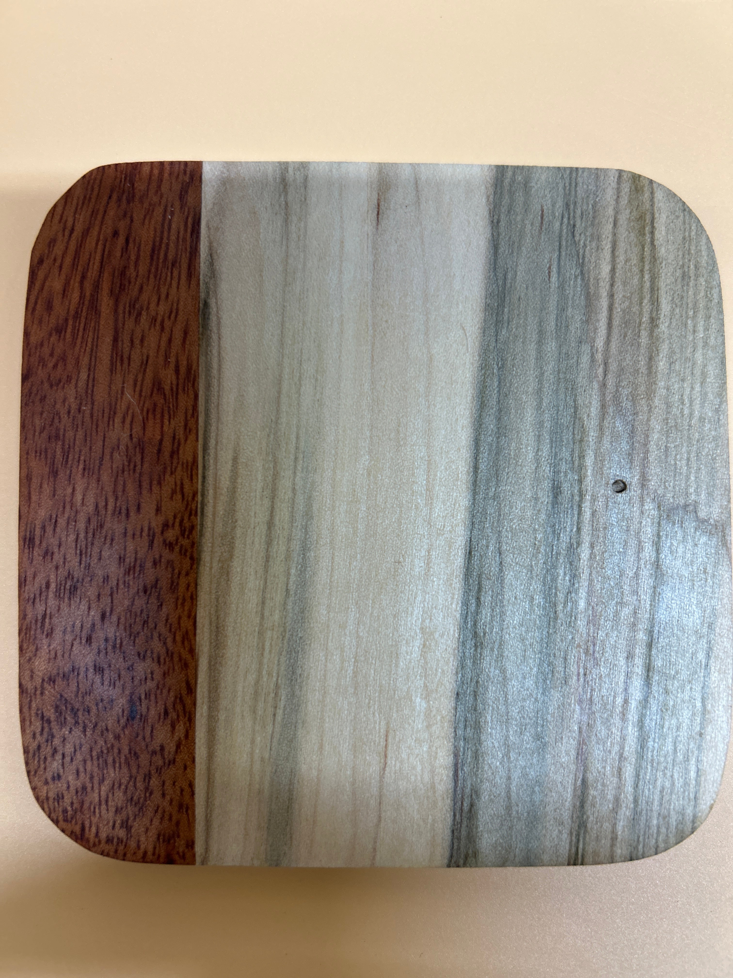 Handcrafted Tri-Color Hardwood Coasters Striped - Set of 4