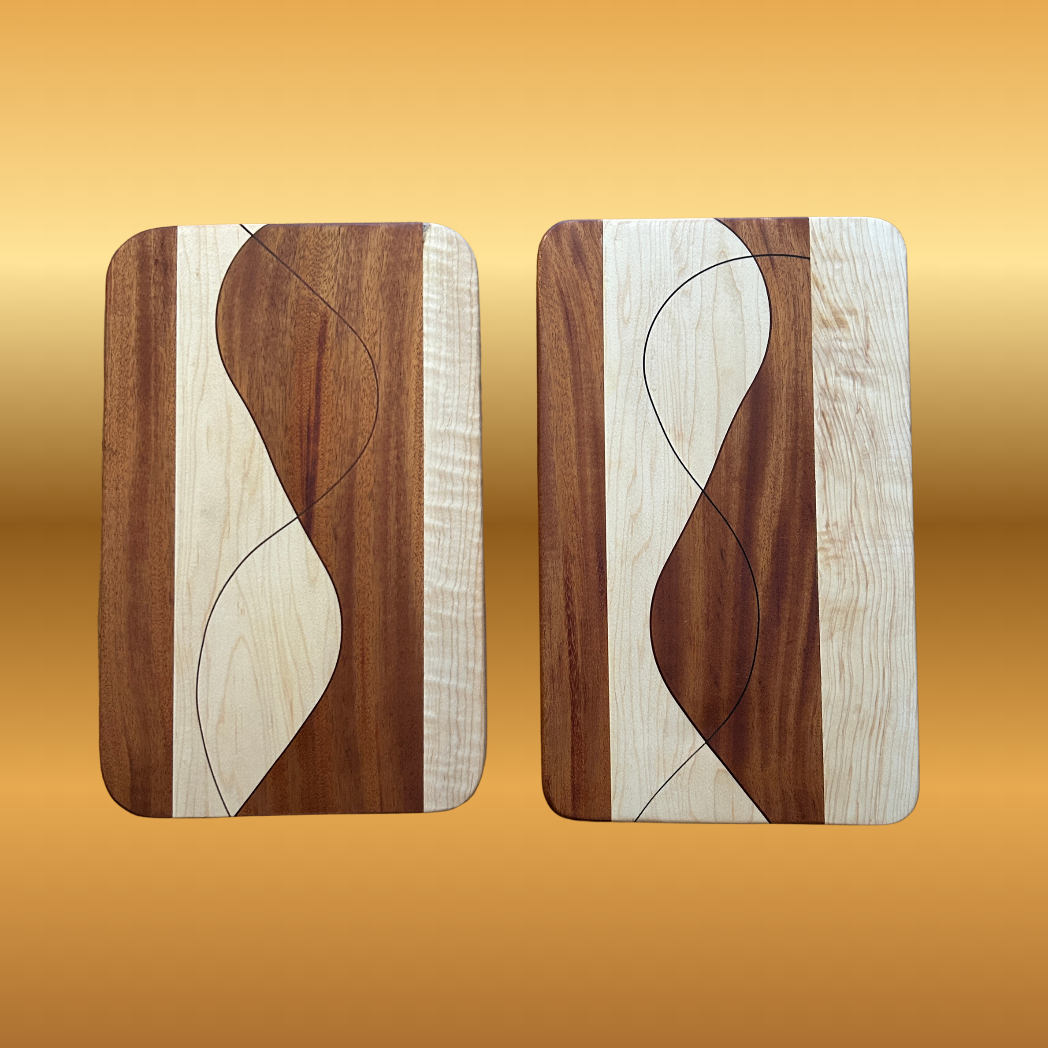 Handcrafted Woven Pattern Cutting Board - Mahogany & Maple