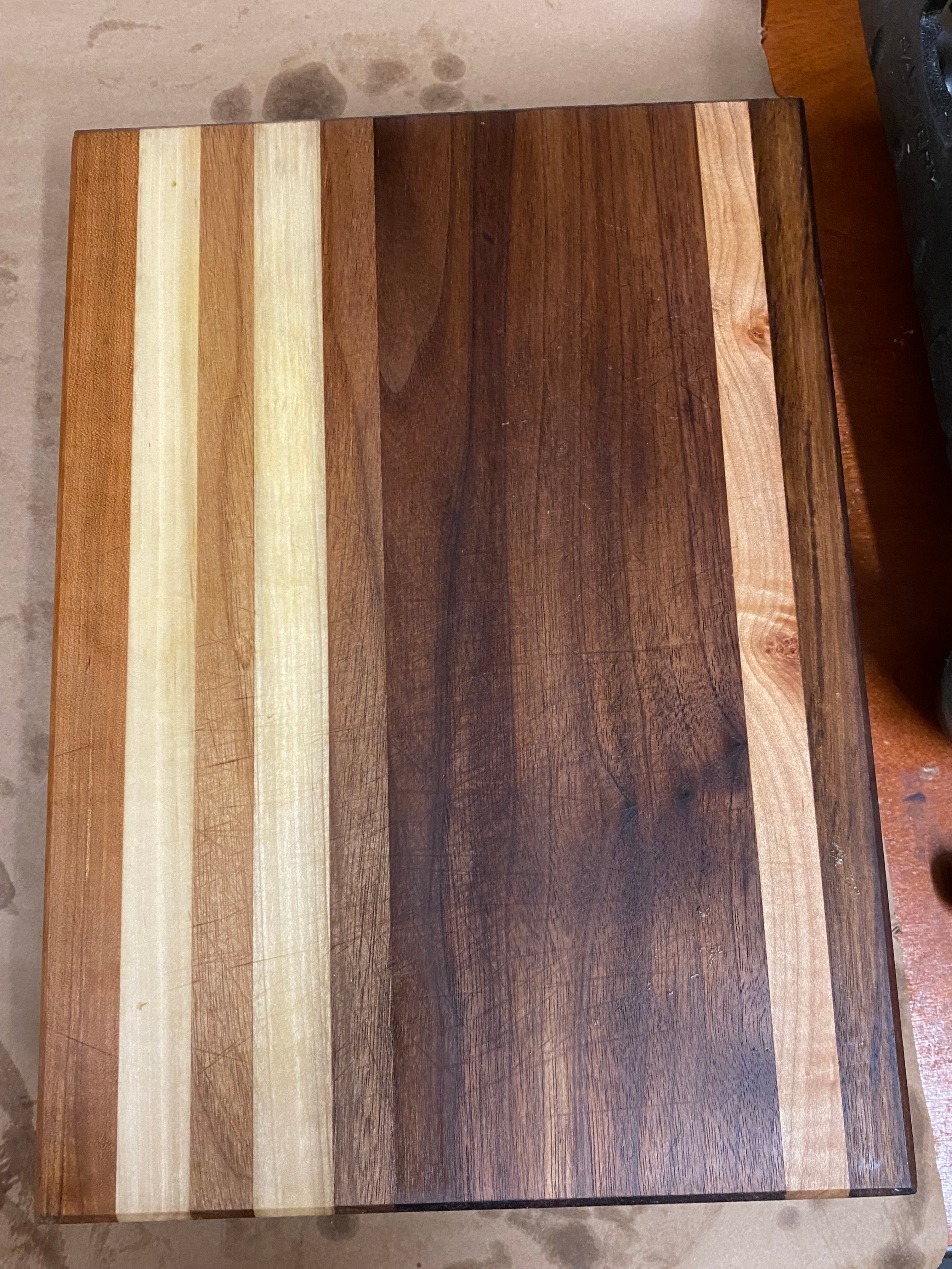 Handcrafted Mixed Hardwood Edge-Grain Cutting Board