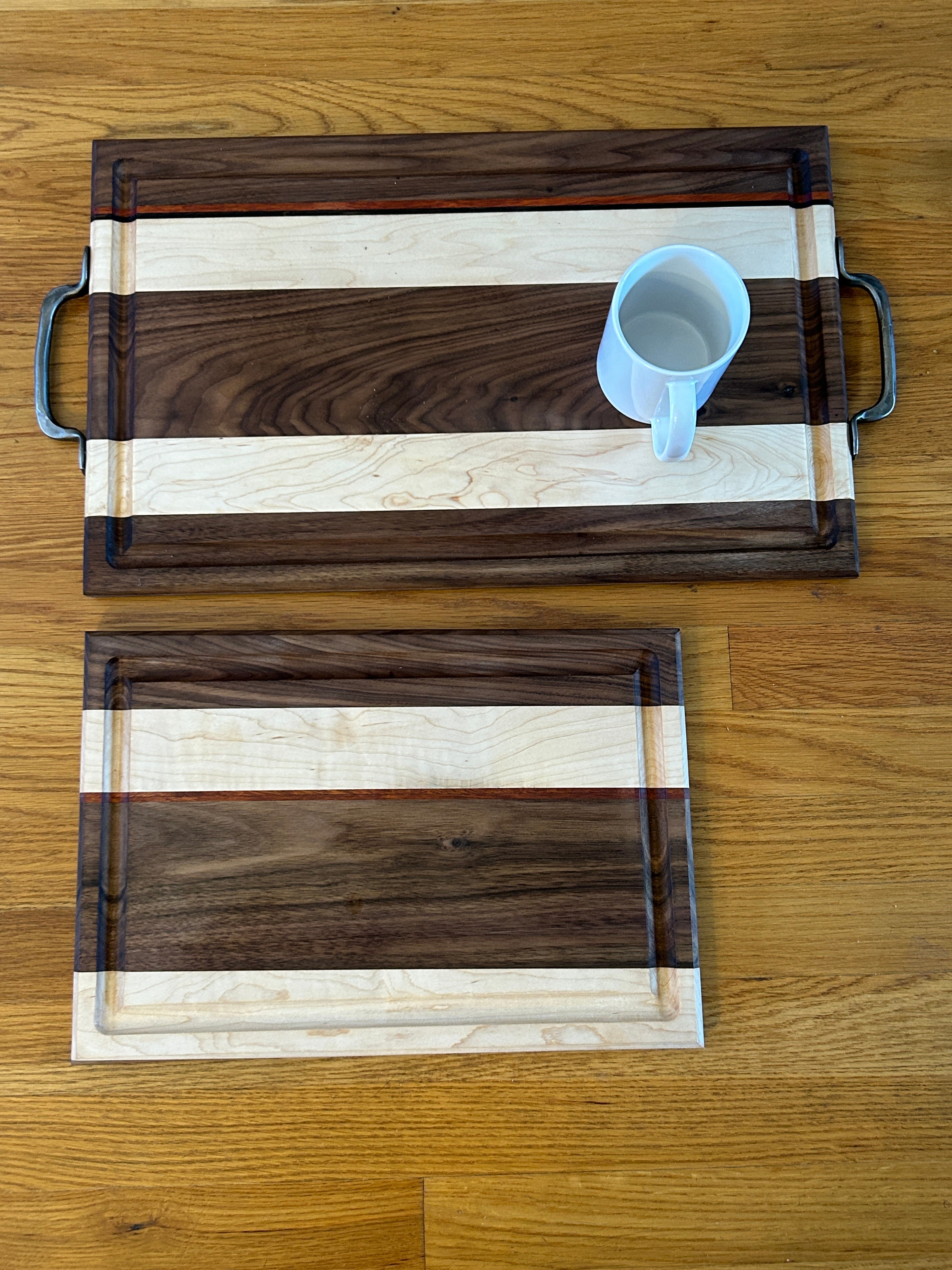 Handcrafted Maple & Walnut Cutting Boards - Matching Pair