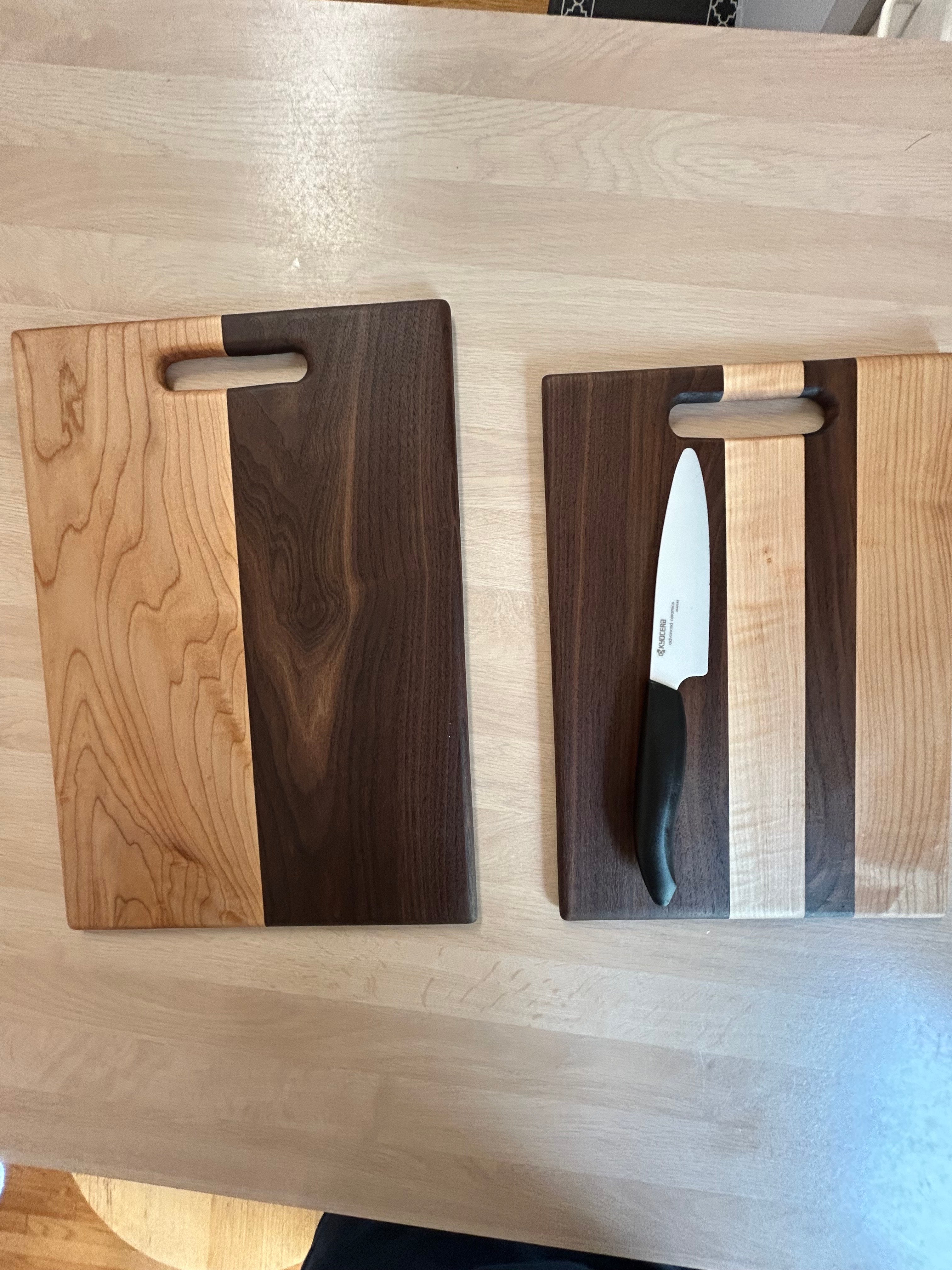 Maple & Walnut Cutting Boards with Slot Handles