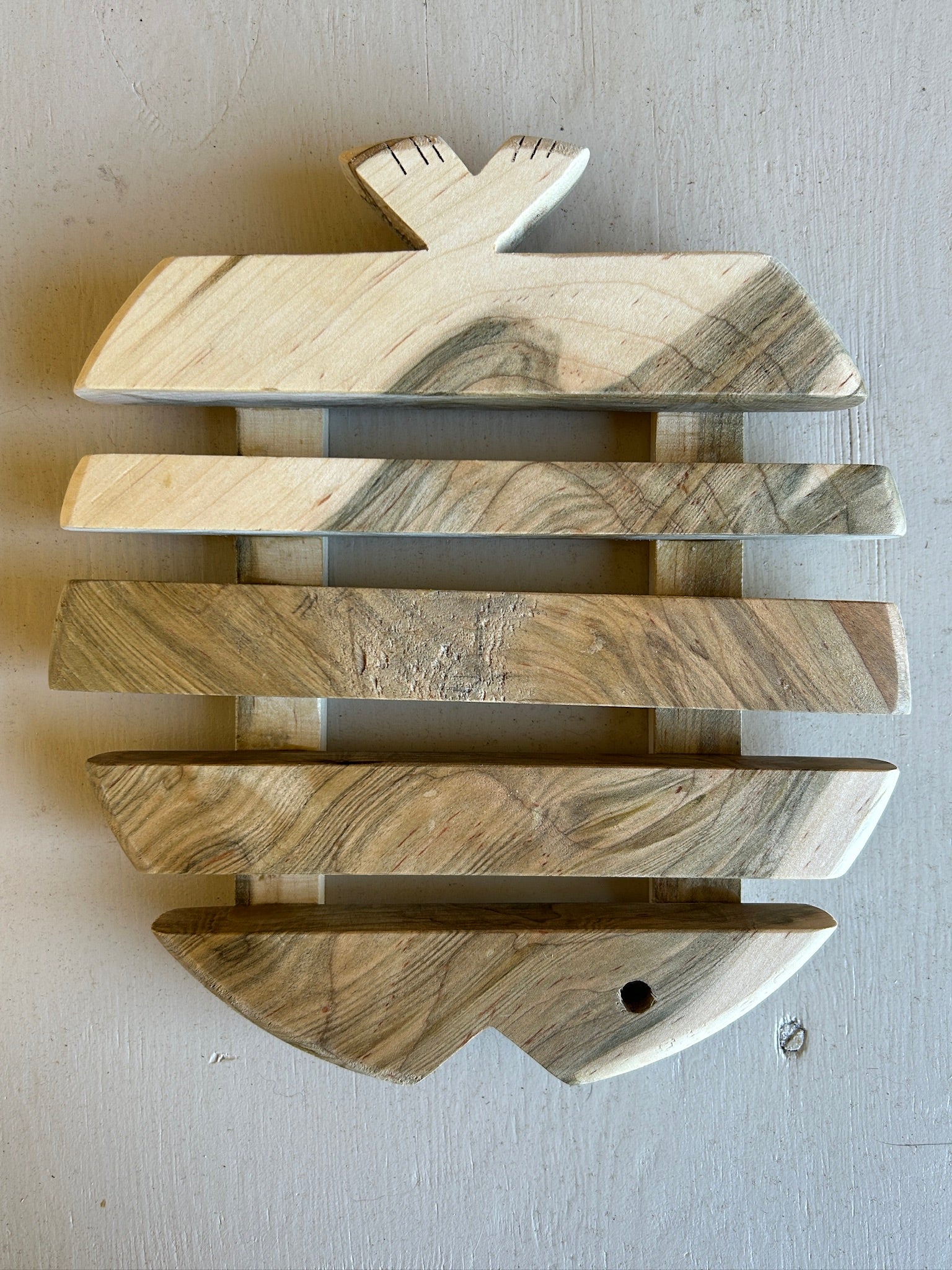 Artisan Hardwood Trivet - Ambrosia Maple Fish Silhouette