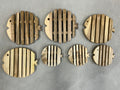 School of Fish-Shaped Trivets - Mixed hardwood Stripe Pattern