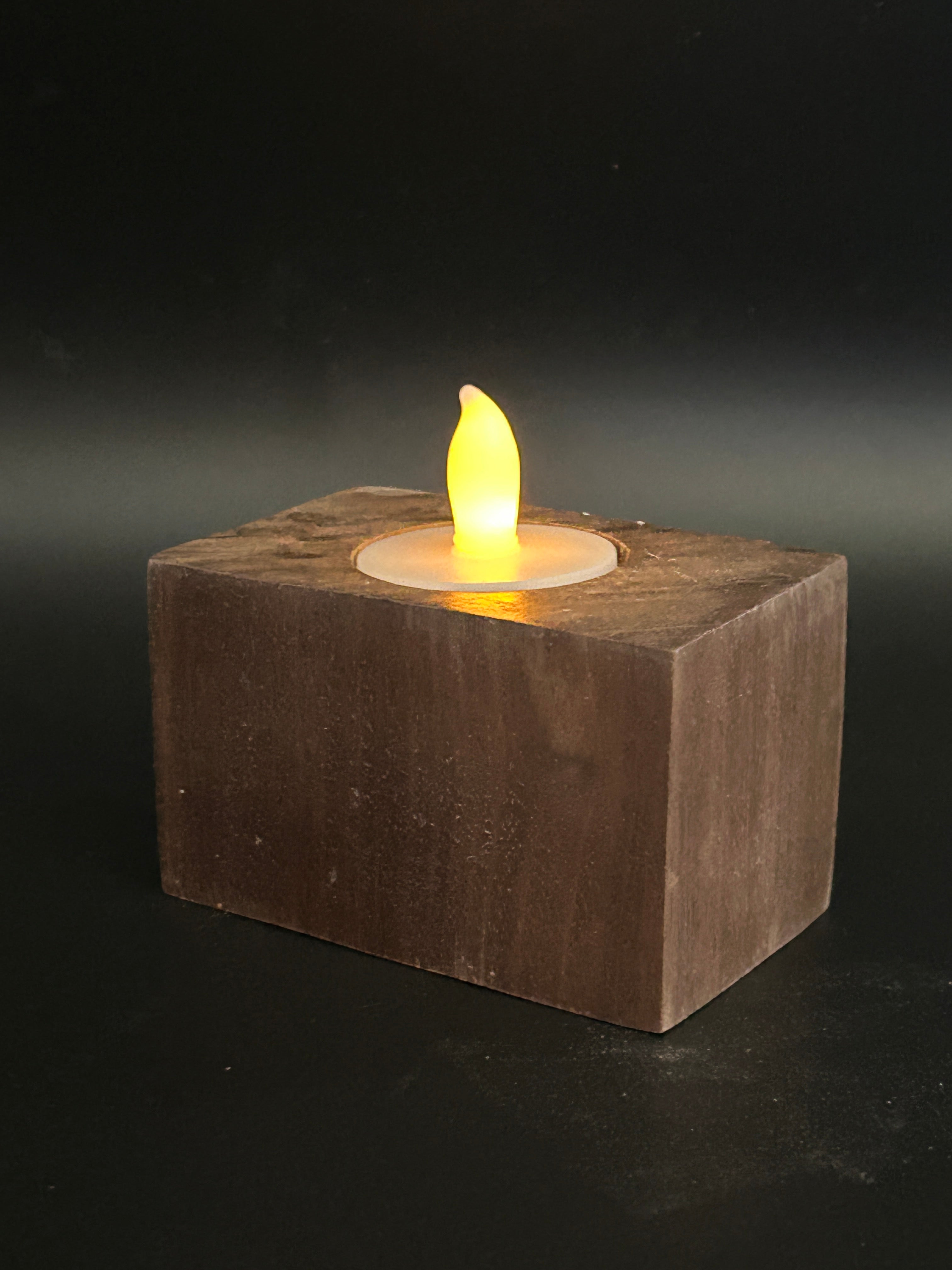 Walnut Tea Light Holder — Single