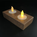Tea Light Holder — Double, Mahogany