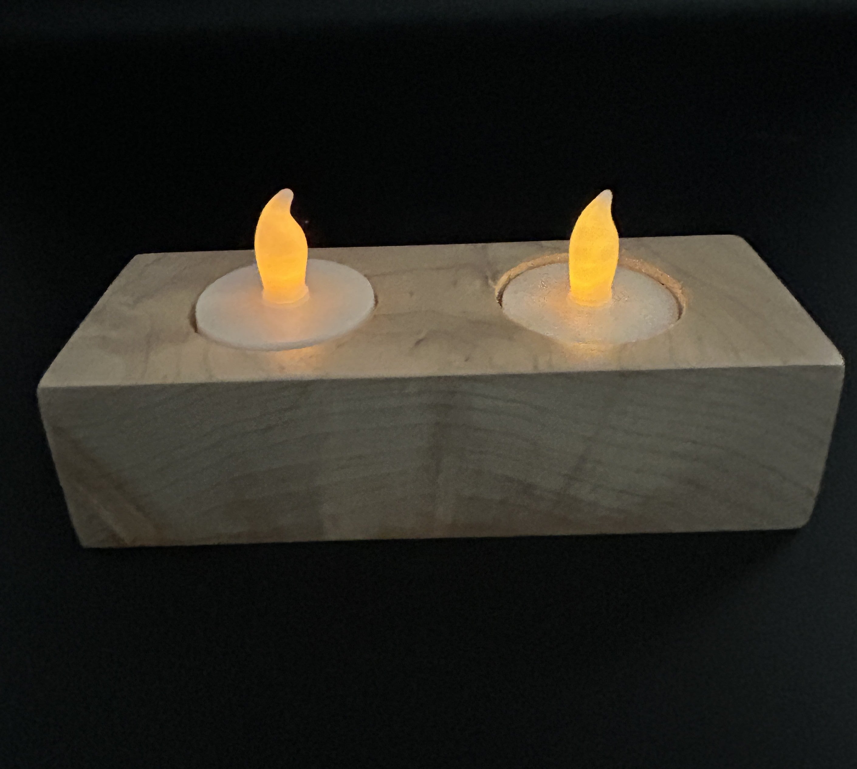 Tea Light Holder — Double, Hard Maple