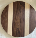 Large Lazy Susan - Walnut & Curly Maple Striped Pattern