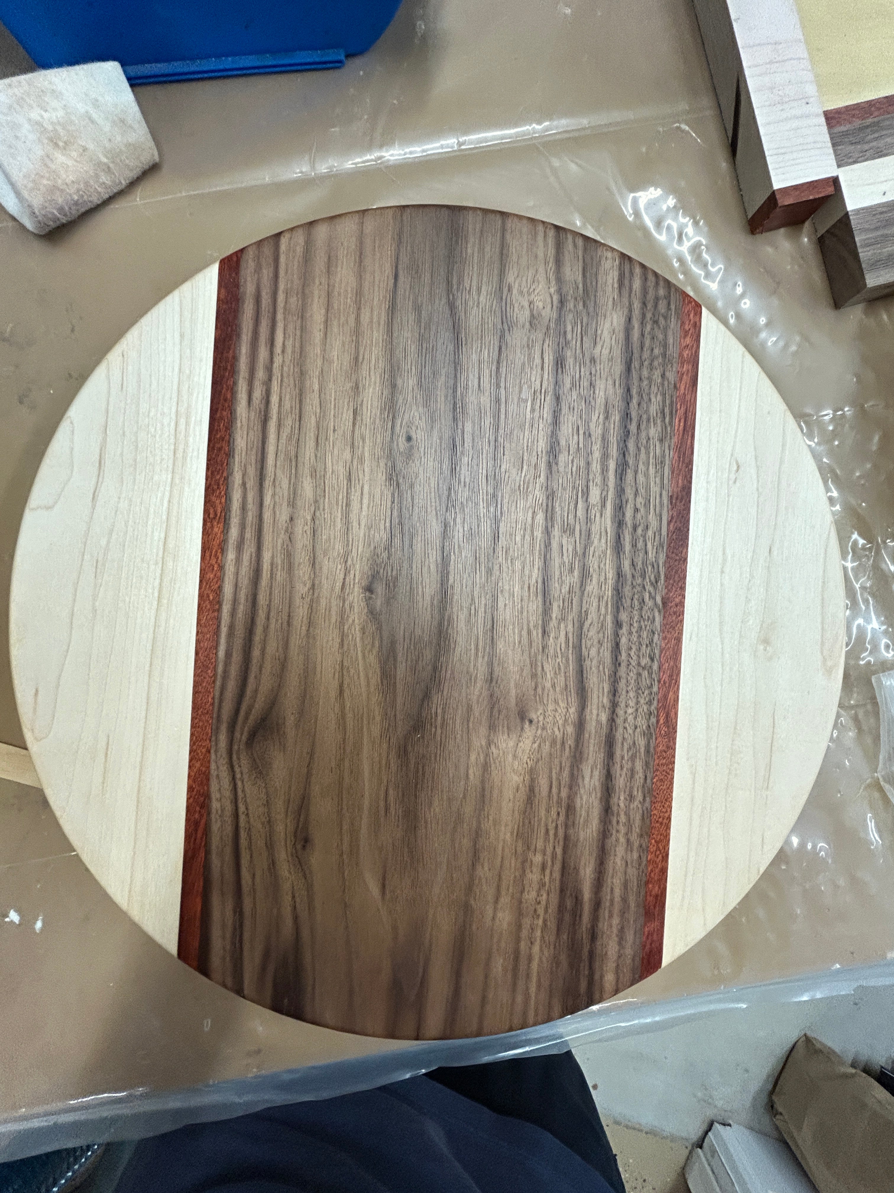 Lazy Susan - Walnut & Maple with Bloodwood Accents
