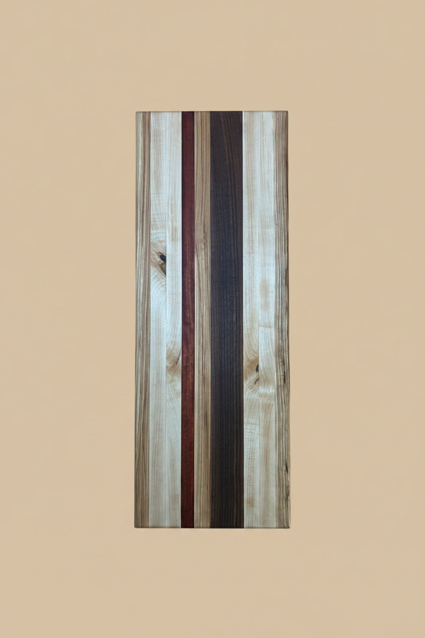 Large Multicolor Hardwood Serving Board