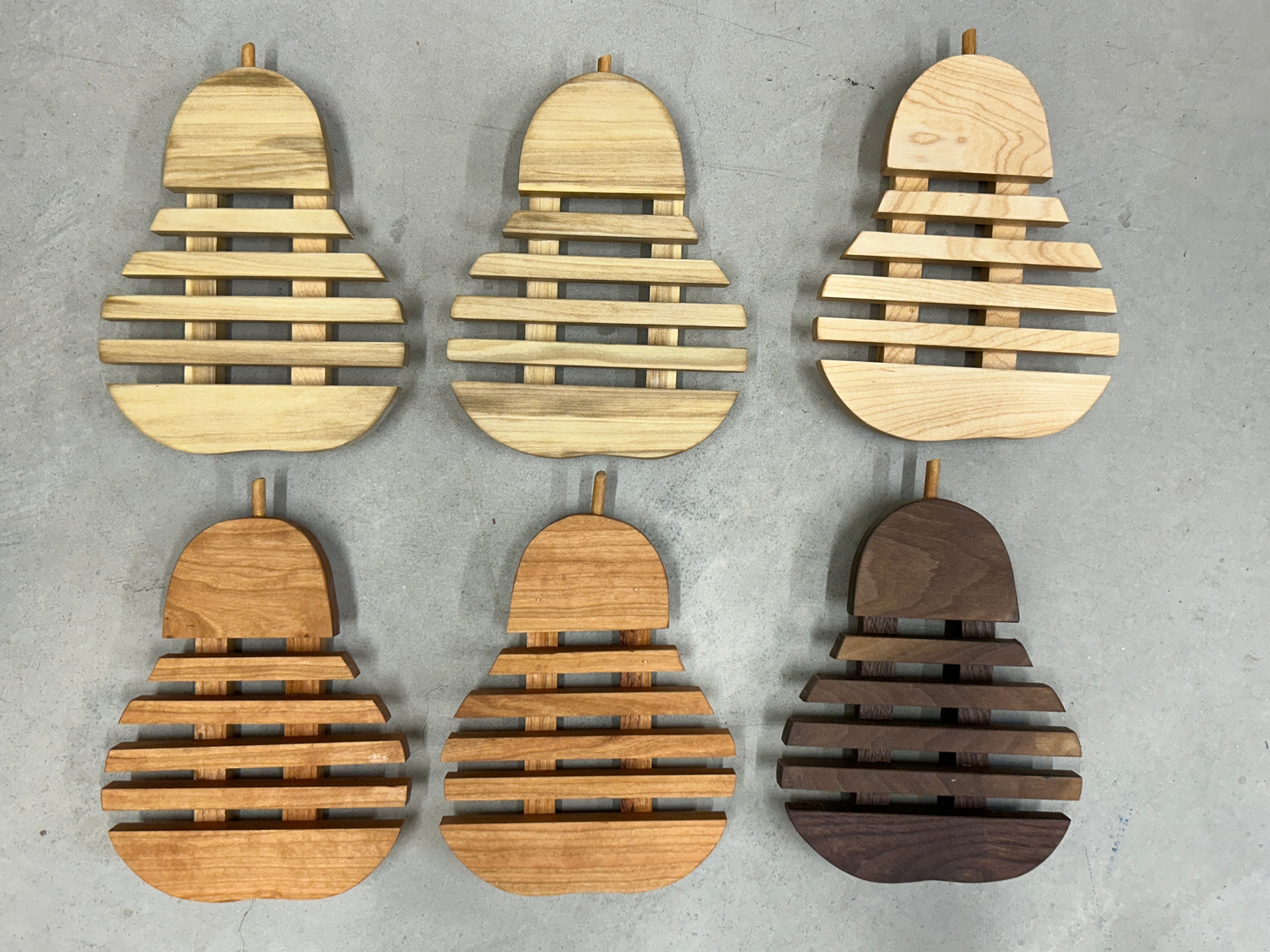 Artisan Hardwood Trivets - Pear Silhouette Collection