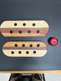 Rectangular Trivet - Mixed Hardwood Stripe Pattern with Ventilation Holes
