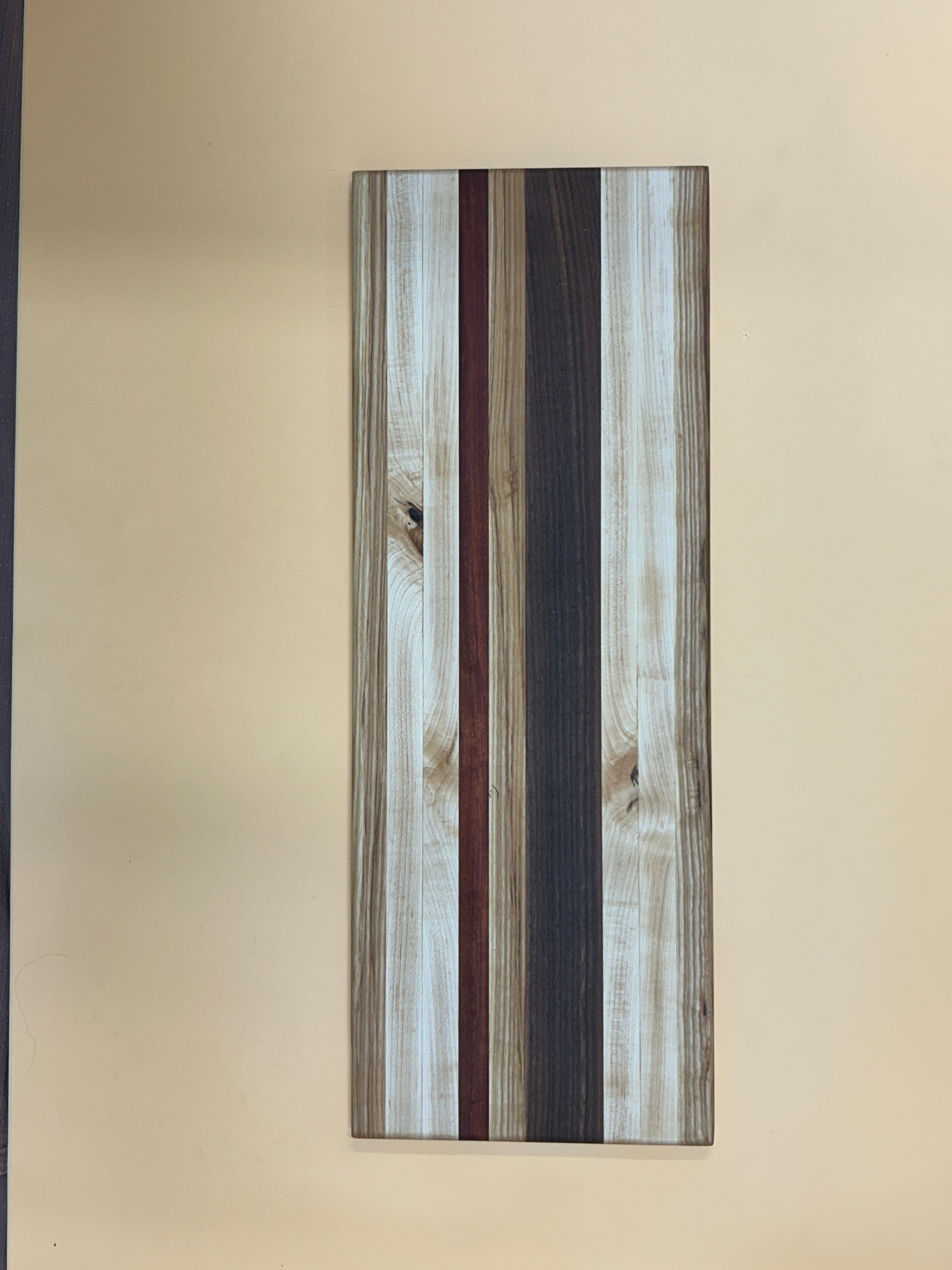 Long Serving Board - Mixed Hardwood Vertical Stripes