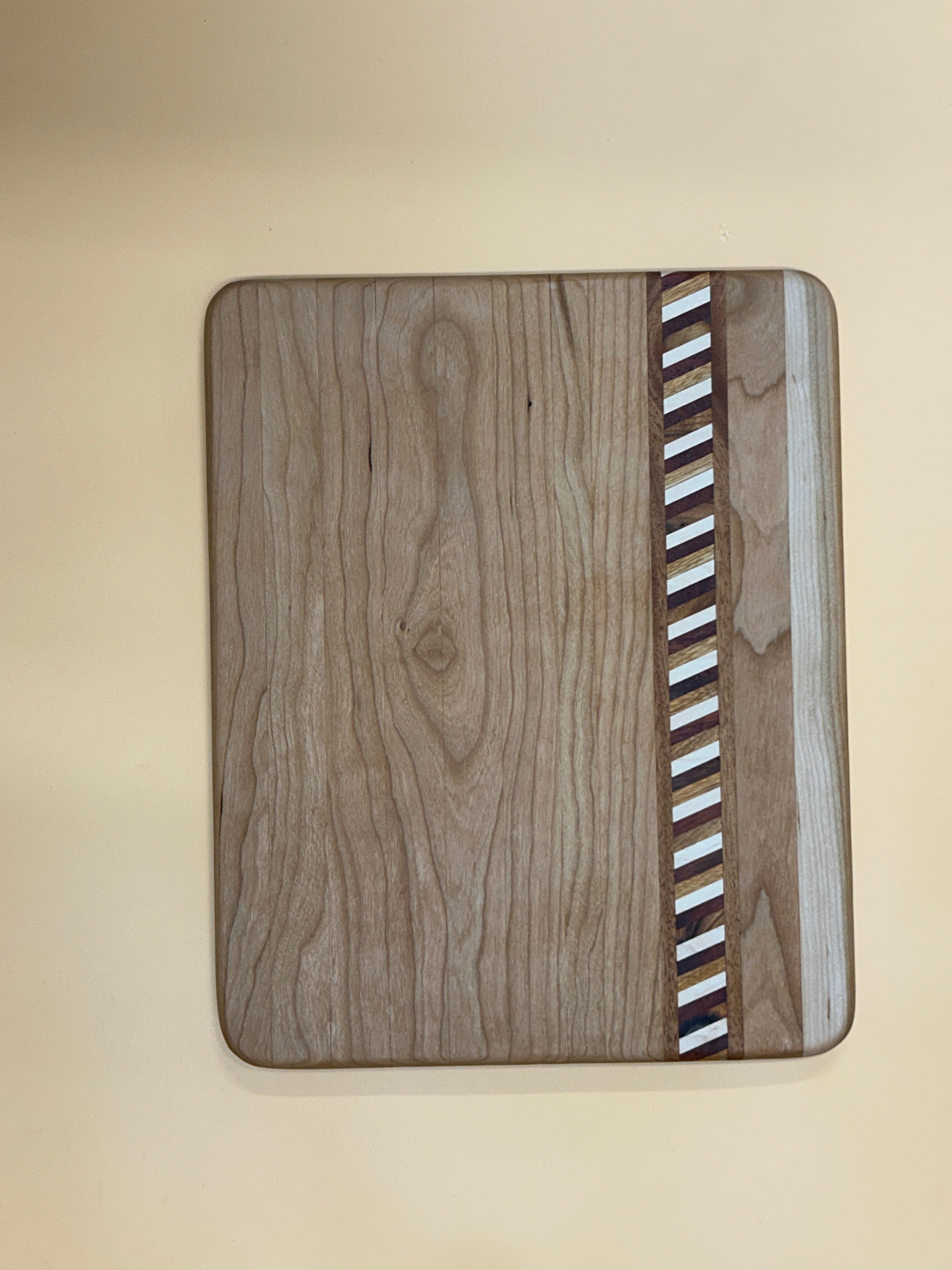 Serving Board - Cherry with Inset Laminated Accent Strip