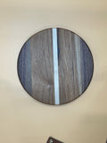 Serving Board - Hickory & Walnut Center Stripe Pattern