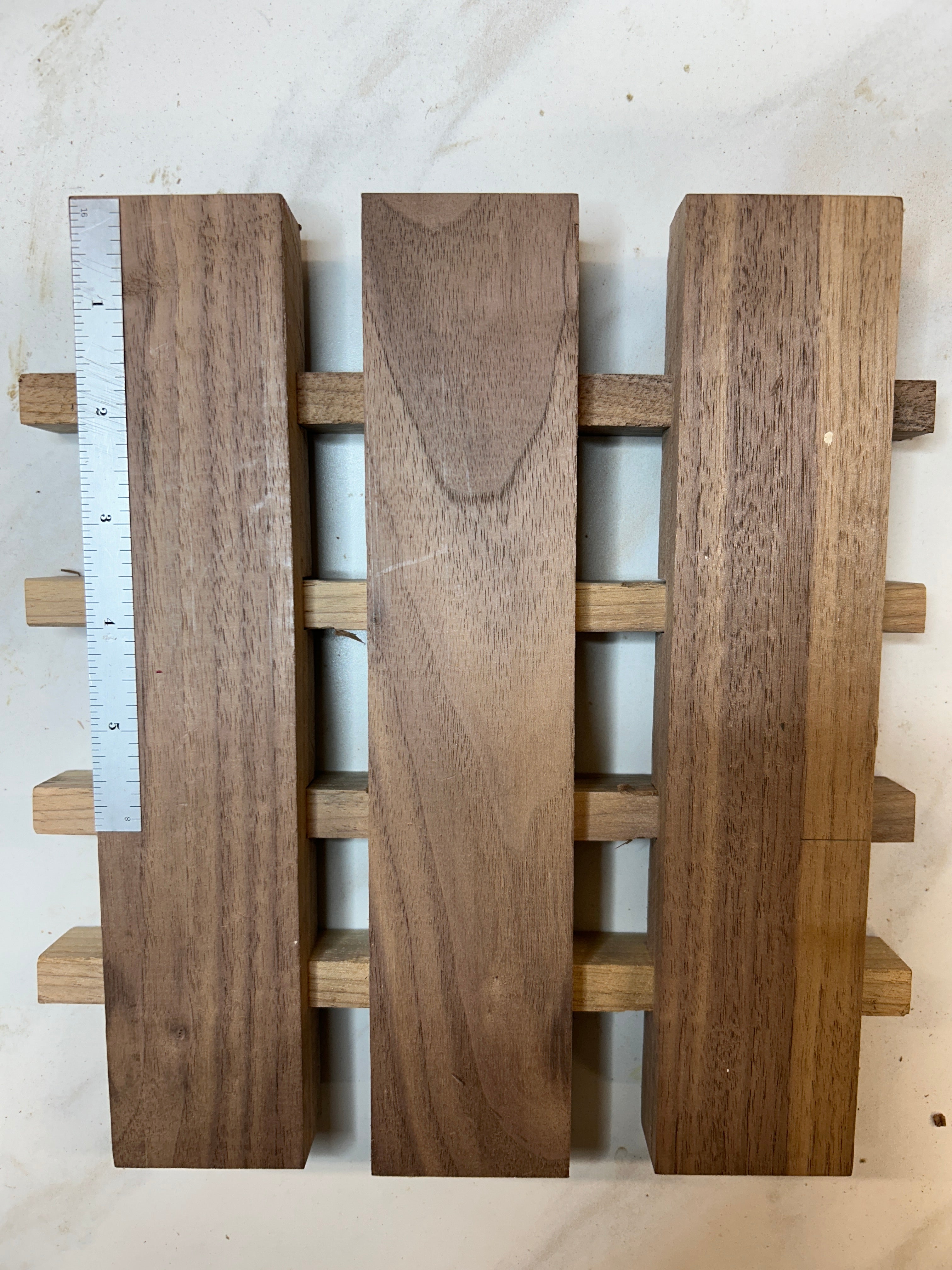 Artisan Hardwood Trivet - Walnut Waffle-Block Pattern