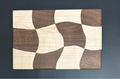 Handcrafted Walnut & Maple Cutting Board – Wavy Checkerboard Design