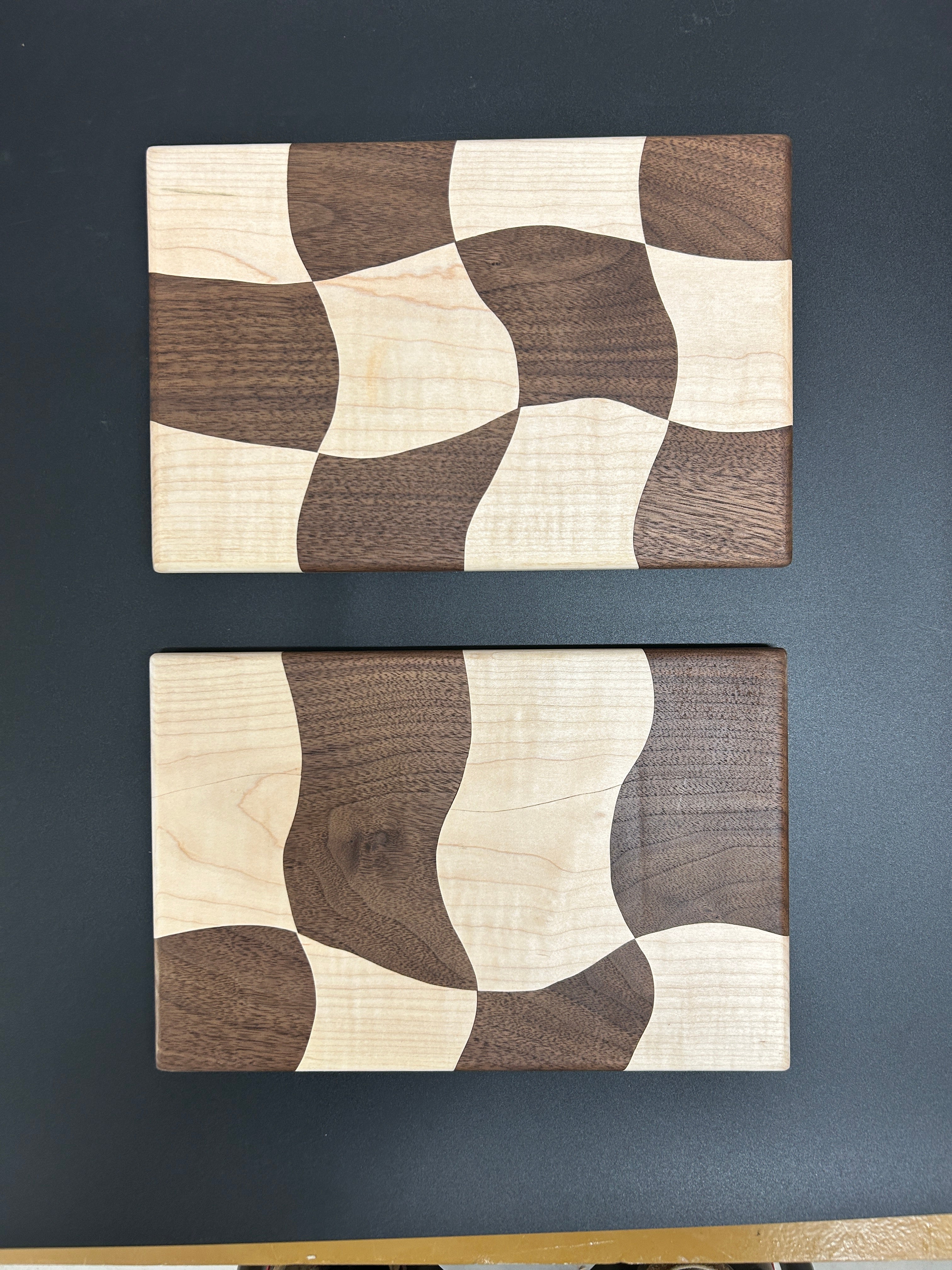 Wavy Checkerboard Maple  & Walnut Charcuterie Board