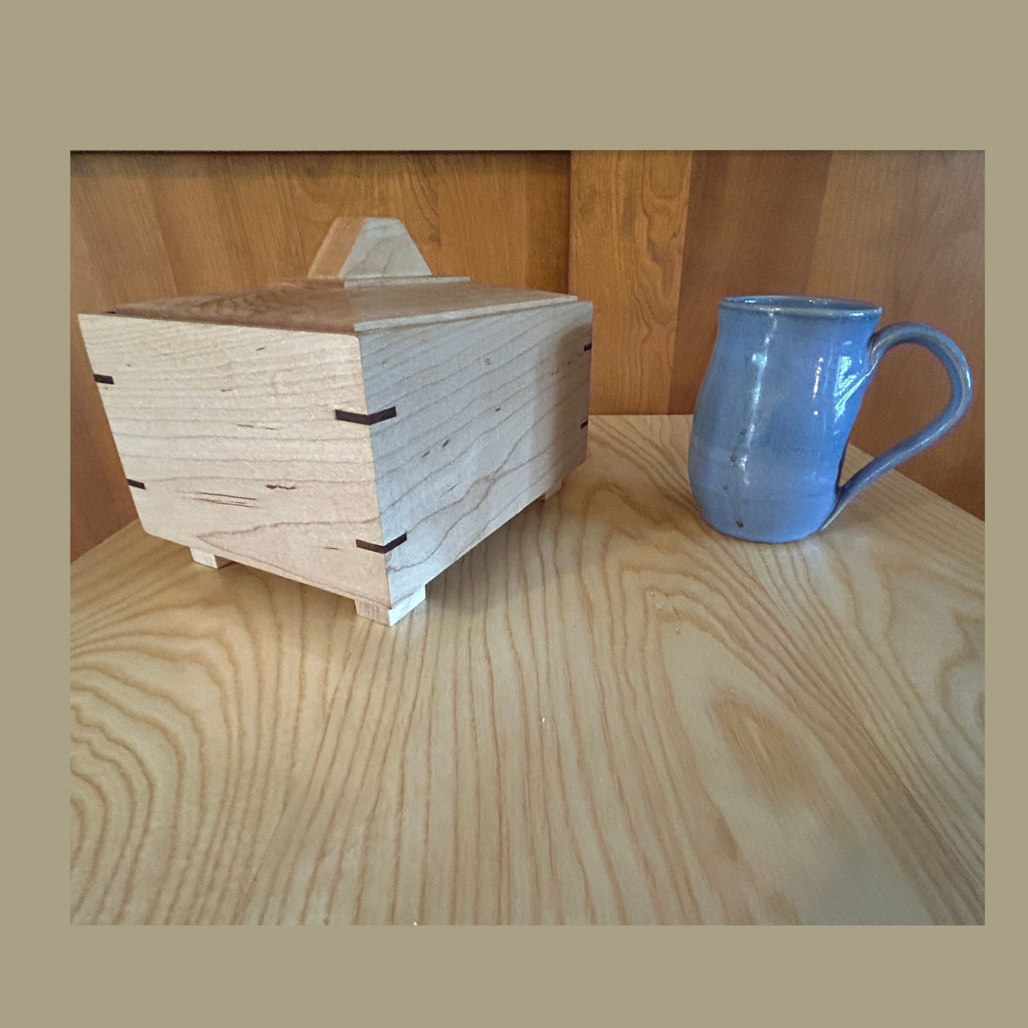 Hard Maple Keepsake Box with Raised Panel Top
