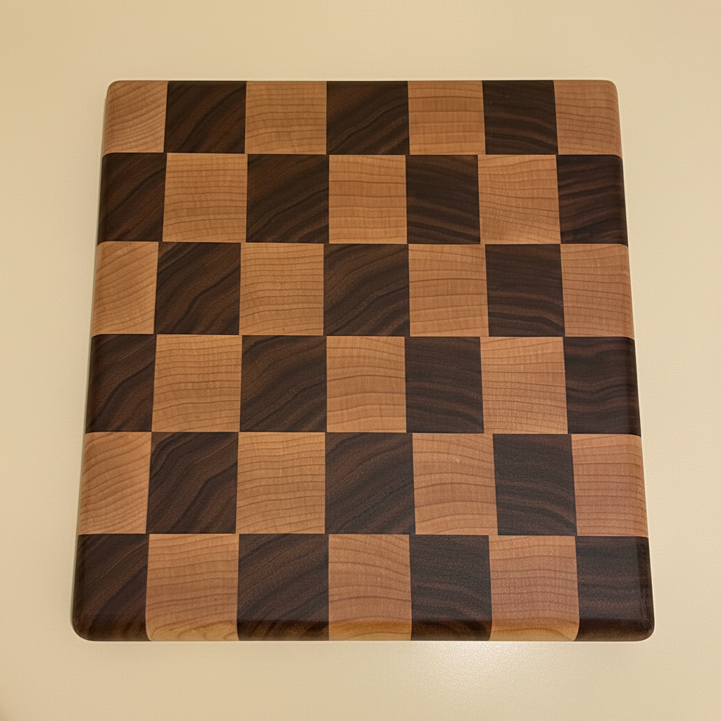 Maple & Walnut End-Grain Checkerboard Cutting Board