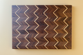 Chevron cutting board straightened with beige background