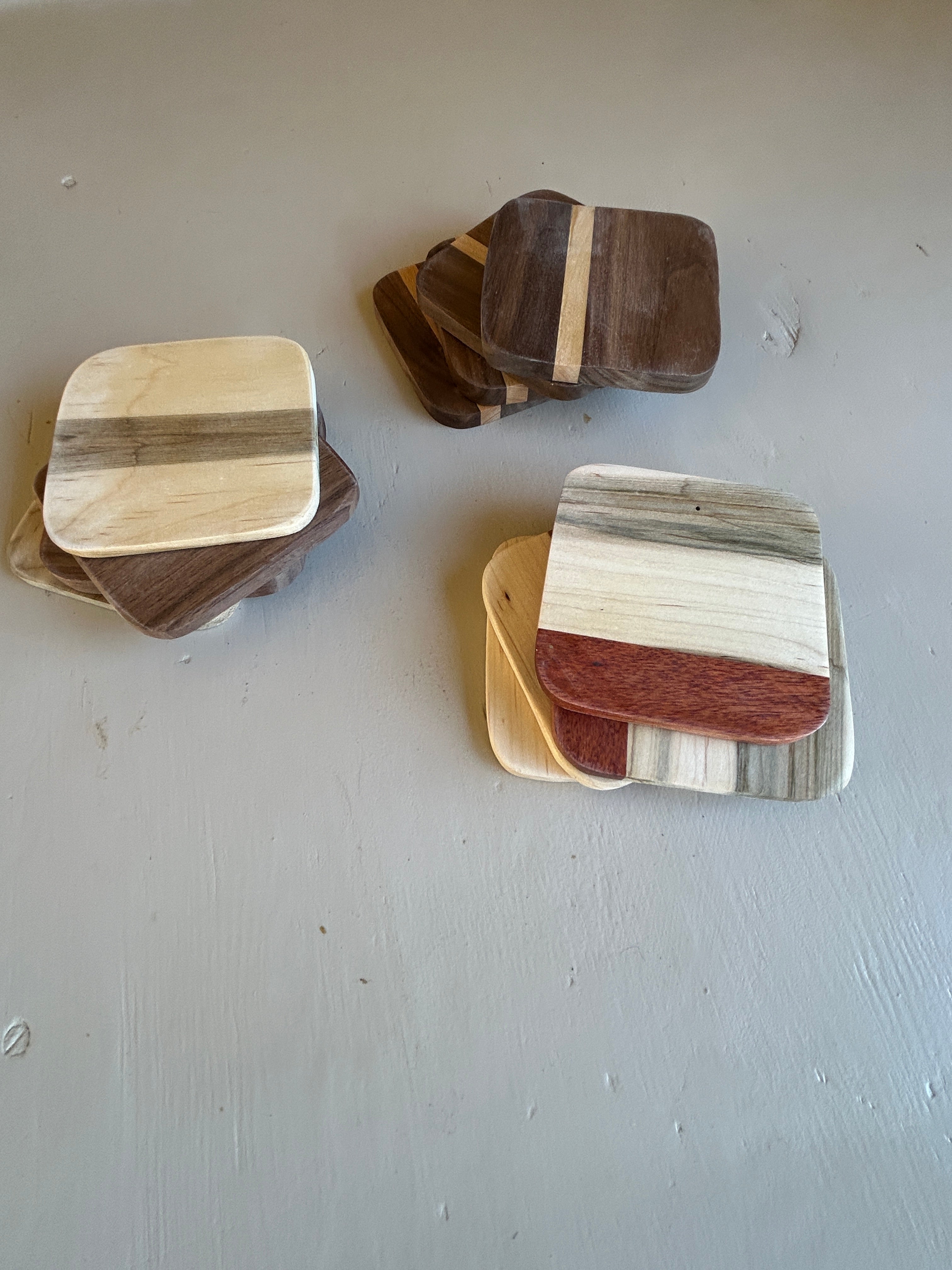 Mixed Hardwood Coaster Sets