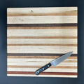 Handcrafted Mixed Hardwood Cutting Board – Striped Design