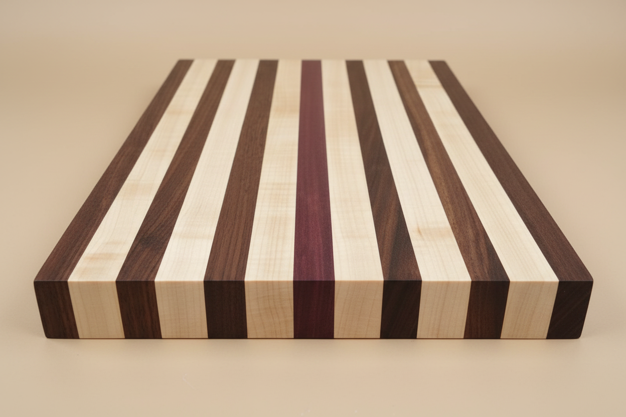 Cutting board with beige background, no ruler