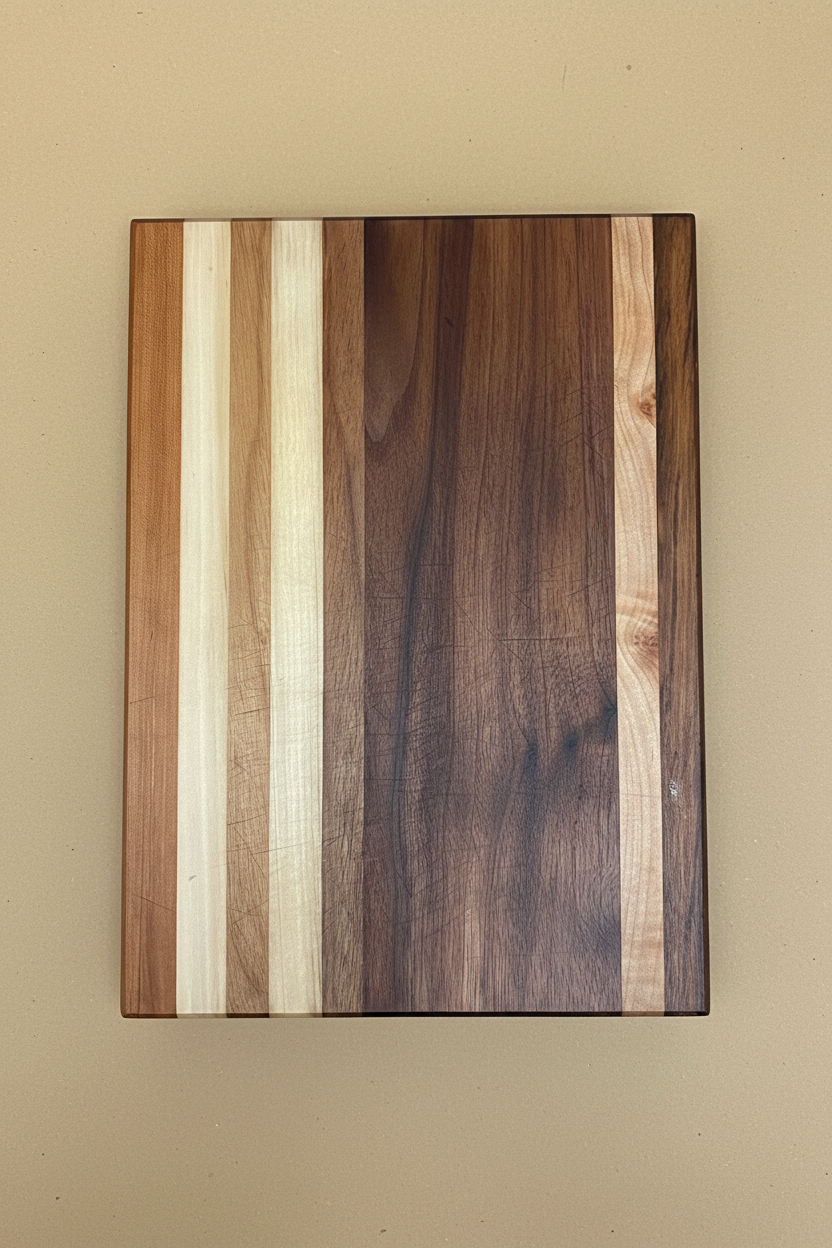 Cutting board with beige background
