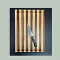Handcrafted Mixed Hardwood Cutting Board – Striped with Juice Groove