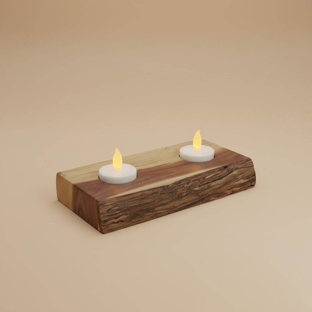 Live Edge Cedar Tea Light Holder