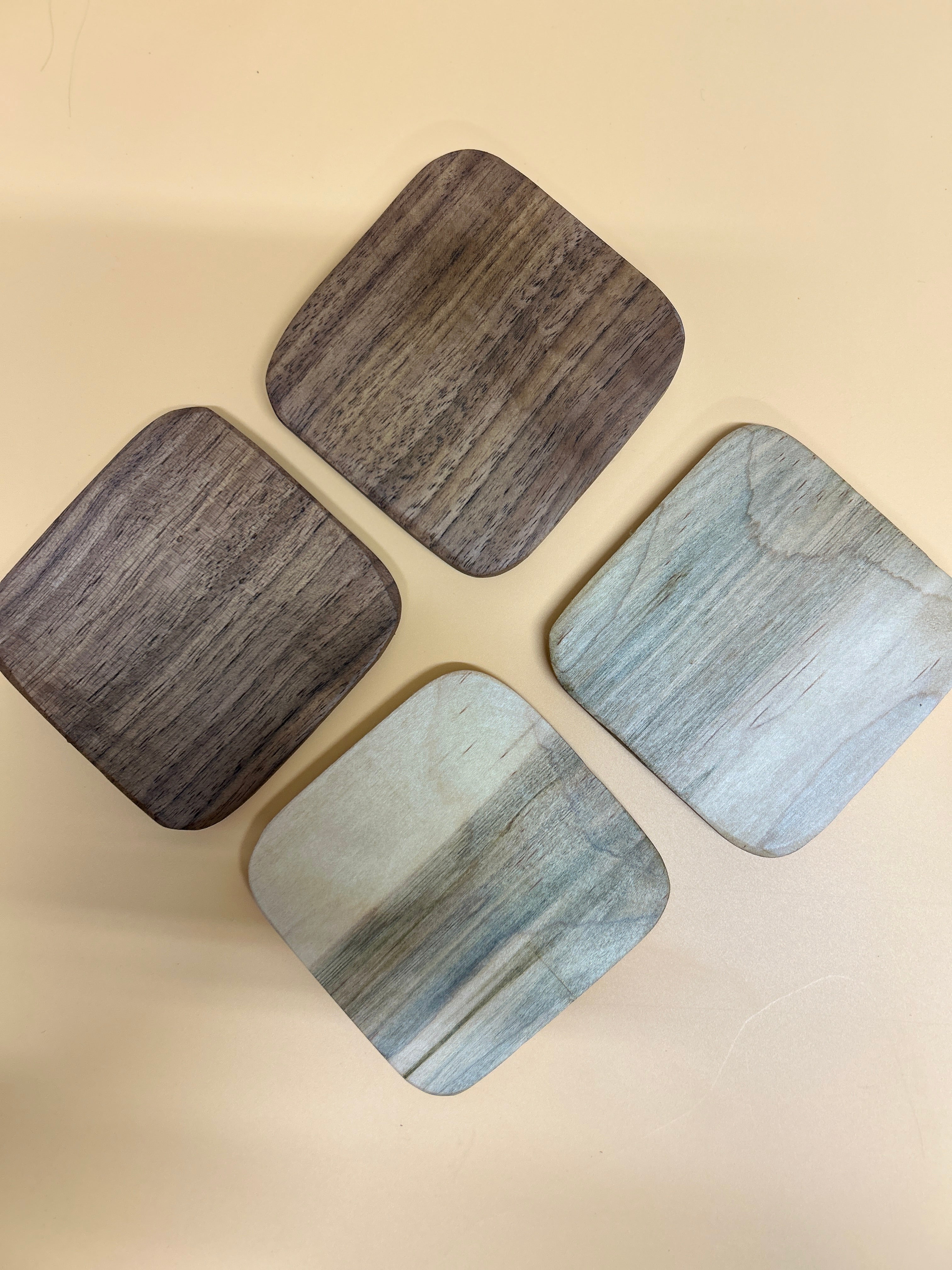 Gradient Coaster Set - Walnut to Maple Ombre Effect