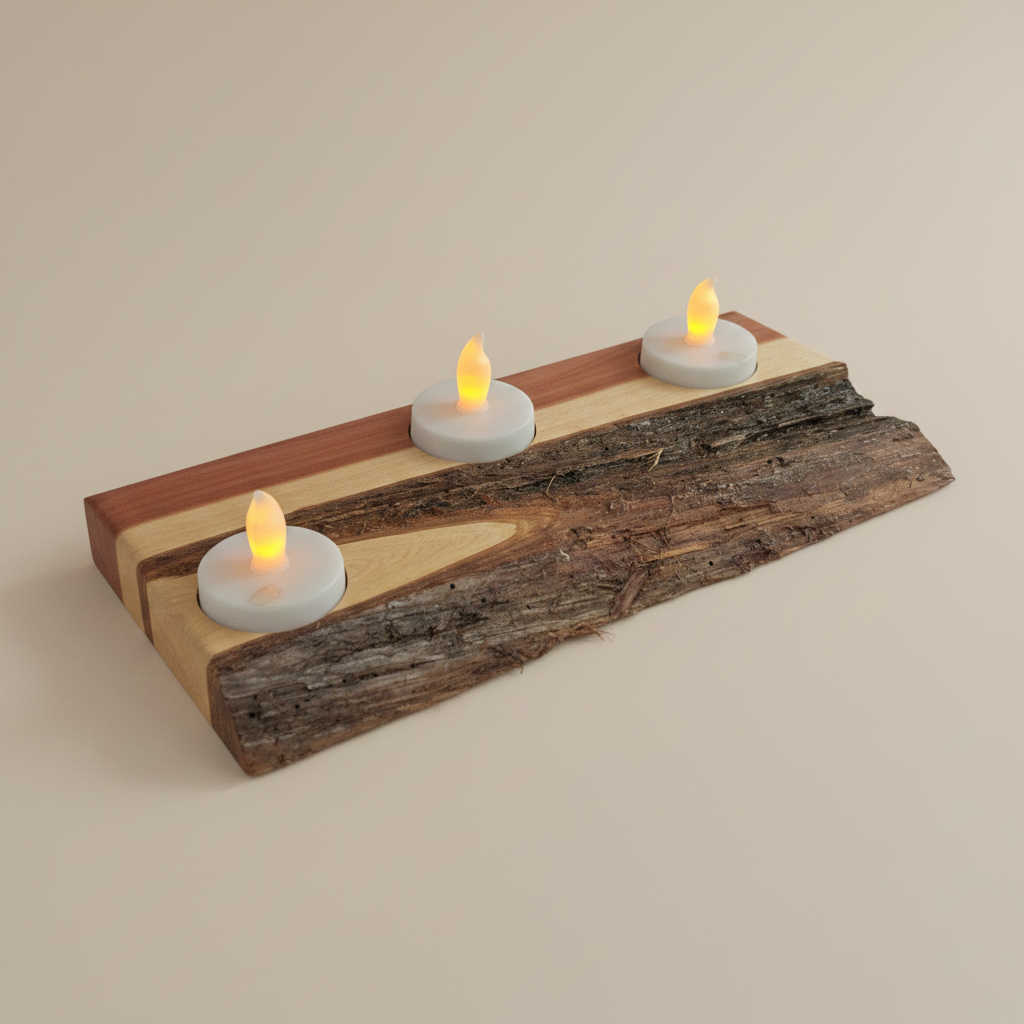 Live Edge Cedar Tea Light Holder