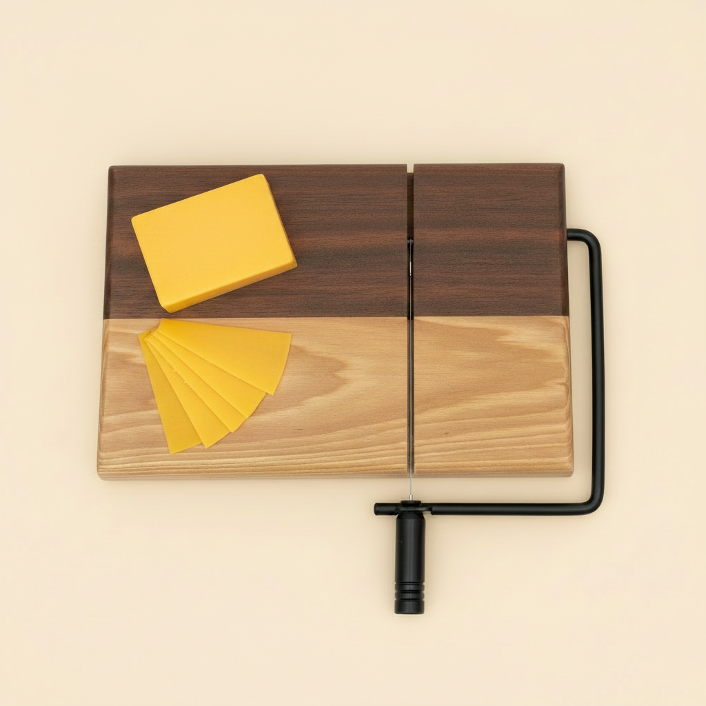 Walnut & Ash Minimalist Two-Tone Hardwood Cheese Slicer