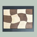 Handcrafted Walnut & Maple Cutting Board – Wavy Checkerboard Design