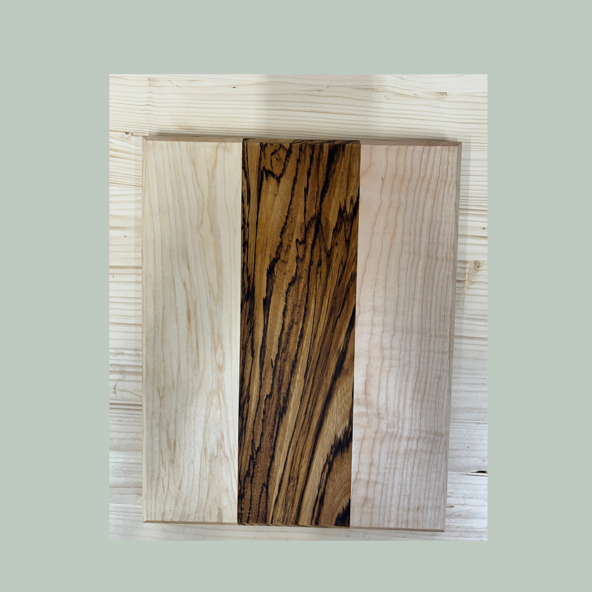 Handcrafted Maple Cutting Board with Zebrawood inset